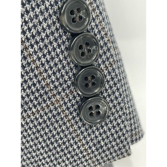 Izod Blazer Men's Size 40S Houndstooth Black Gray Brown 2 Button Sport Coat - Picture 4 of 13